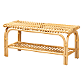 bali & pari Himari Modern Bohemian Rattan Accent Bench, 18-1/2”H x 39-7/16”W x 16-1/2”D, Natural Brown 1 thumbnail image