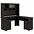 Bush Furniture Cabot L Shaped Desk With Hutch, Espresso Oak, Standard Delivery 1 thumbnail image