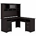 Bush Furniture Cabot L Shaped Desk With Hutch, Espresso Oak, Standard Delivery 1 thumbnail image