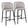 LumiSource Fran Pleated Fixed-Height Counter Stools, Waves, Silver/Black, Set Of 2 Stools 1 thumbnail image