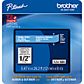 Brother® TZE535CS Genuine P-Touch Laminated Label Tape, 1/2" x 26-1/4', White/Blue