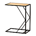 Baxton Studio Johan C-Shaped End Table, 25"H x 20"W x 12"D, Walnut/Black 1 thumbnail image