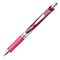 Pentel® EnerGel™ RTX Retractable Liquid Gel Pen, Medium Point, 0.7 mm, Pink/Silver Barrel, Pink Ink