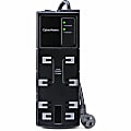 CyberPower CSB806 Essential 8 - Outlet Surge with 1800 J - Clamping Voltage 800V, NEMA 5-15P, Right Angle - 45° Offset, 15 Amp, EMI/RFI Filtration, Black, Lifetime Warranty 1 thumbnail image
