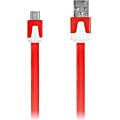 iEssentials 3.3ft Micro USB Flat Colored Charge and Sync Cable - 3.30 ft USB Data Transfer Cable - First End: 1 x Male Micro USB - Second End: 1 x Type A Male USB - Red