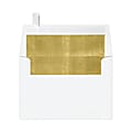 LUX Foil-Lined Invitation Envelopes A4, Peel & Press Closure, White/Gold, Pack Of 50