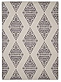 Linon Washable Outdoor Area Rug, Witmer, 7' x 9', Ivory/Brown