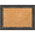 Amanti Art Rectangular Non-Magnetic Cork Bulletin Board, Natural, 21” x 15”, Bark Rustic Char Narrow Plastic Frame 1 thumbnail image