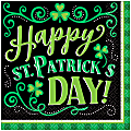 Amscan 711732 Clover Me Lucky St. Patrick's Day Lunch Napkins, 6-1/2" x 6-1/2", Green, Pack Of 125 Napkins