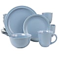 Gibson Home 16-Piece Siam Stoneware Dinnerware Set, Blue