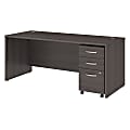 Bush Business Furniture Studio C 72"W Office Computer Desk With Mobile File Cabinet, Storm Gray, Standard Delivery