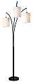 Kenroy Home Leah Arc Floor Lamp, 83-1/2"H, White Shade/Black Frame