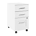 Bush Business Furniture Hampton Heights 3-Drawer Mobile File Cabinet, White, Standard Delivery