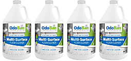 OdoBan Ready-to-Use Multi-Surface Floor Cleaner, 1 Gallon, Clear, Pack Of 4 Jugs