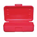 Romanoff Products Pencil Boxes, 8 1/2"H x 5 1/2"W x 2 1/2"D, Red, Pack Of 12