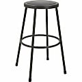 Lorell Metal Shop Stool - Vinyl Seat - Light Gray - Metal - 1 Each