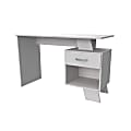 Inval® America Asymmetrical 48"W Writing Desk, White 1 thumbnail image