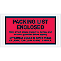 Tape Logic® Preprinted Packing List Envelopes, Packing List Enclosed - Inspect For Damage, 5 1/2" x 10", Red, Case Of 1,000