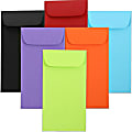 JAM Paper® Coin Envelopes, #6, Gummed Seal, Assorted Colors, Pack Of 150 Envelopes