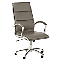 Bush Business Furniture Modelo Bonded Leather High-Back Office Chair, Wash Gray, Standard Delivery