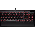 Corsair K70 LUX Mechanical Gaming Keyboard - Red LED - Cherry MX Brown - Cable Connectivity - USB 2.0 Interface - 104 Key - English, French - Compatible with Computer (PC) - Multimedia, Volume Up, Volume Down, Windows Lock Key Hot Key(s) - QWERTY Keys