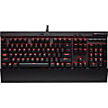 Corsair K70 LUX Mechanical Gaming Keyboard - Red LED - Cherry MX Brown - Cable Connectivity - USB 2.0 Interface - 104 Key - English, French - Compatible with Computer (PC) - Multimedia, Volume Up, Volume Down, Windows Lock Key Hot Key(s) - QWERTY Keys 1 thumbnail image