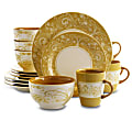 Elama 16-Piece Stoneware Dinnerware Set, Golden Yellow 1 thumbnail image