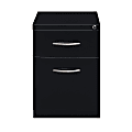 Hirsh® 20"D Vertical 2-Drawer Mobile Pedestal File Cabinet, Black