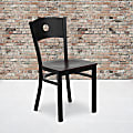 Flash Furniture Circle Back Metal Restaurant Chair, Mahogany/Black