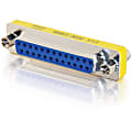 C2G DB25 Mini Gender Changer (Coupler) - F/F - 1 x 25-pin DB-25 Female - 1 x 25-pin DB-25 Female - Silver, Yellow - 1 Each 1 thumbnail image