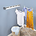 Honey Can Do 5-Line Retractable Outdoor Clothesline, 5”H x 8-9/16”W x 36-5/8”D, White 1 thumbnail image