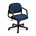 HON® 4000 Series Solutions Mid-Back Chair, 35 1/2"H x 26"W x 26 1/4"D, Black Frame, Blue Fabric