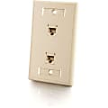 C2G Dual Cat5E RJ45 Configured Wall Plate - Ivory - RJ-45 - Ivory