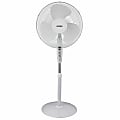 Optimus 16" Adjustable Oscillating Stand Fan With Remote Control, White