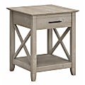Bush Furniture Key West End Table With Storage, Washed Gray, Standard Delivery