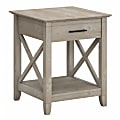Bush Furniture Key West End Table With Storage, Washed Gray, Standard Delivery 1 thumbnail image