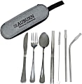 Custom Stainless Steel Cutlery Set In Pouch, 2-1/2" x 8-1/2"