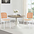 Glamour Home Balto Plastic and Rattan Dining Accent Chairs, Natural/White, Set Of 2 Chairs 1 thumbnail image