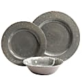 Gibson Studio California Mauna 12-Piece Dinnerware Set, Gray Crackle 1 thumbnail image