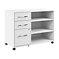 Bush Business Furniture Hustle Office Storage Cabinet With Wheels, White, Standard Delivery 1 thumbnail image