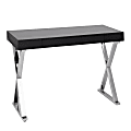 LumiSource Luster Contemporary Console Table, 32"H x 47-3/4"W x 18-3/4"D, Black/Chrome 1 thumbnail image