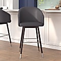 Flash Furniture Margo Commercial-Grade Mid-Back Modern Bar Stools, Gray/Walnut, Set Of 2 Stools 1 thumbnail image