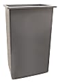 Continental ValueLine Wall Hugger Rectangular Poly Resin Trash Can, 23 Gallons, 30"H x 20"W x 11"D, Gray 1 thumbnail image