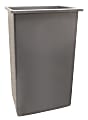 Continental ValueLine Wall Hugger Rectangular Poly Resin Trash Can, 23 Gallons, 30"H x 20"W x 11"D, Gray
