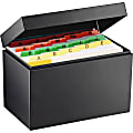 Steelmaster Steel Index Card Storage File Box, 8 1/2" x 5 1/8" x 5 14/16", Black