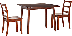 Linon Allbright Wood 3-Piece Folding Table Set, Brown 1 thumbnail image