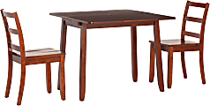 Linon Allbright Wood 3-Piece Folding Table Set, Brown