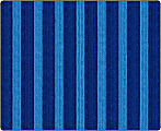 Flagship Carpets Basketweave Stripes Classroom Rug, 10 1/2' x 13 3/16', Blue