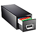 MMF Card File Drawers - 1500 x Card File - 1 Compartment(s) - 1 Drawer(s) - 7.1" Height x 9.5" Width x 16" Depth - Recycled - Black - Steel, Rubber - 1Each