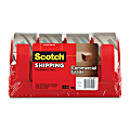 Scotch® 3750 Commercial Performance Packaging Tape With Dispenser Set, 1 7/8" x 54.6 Yds., Clear, Pack Of 4 Tape Rolls